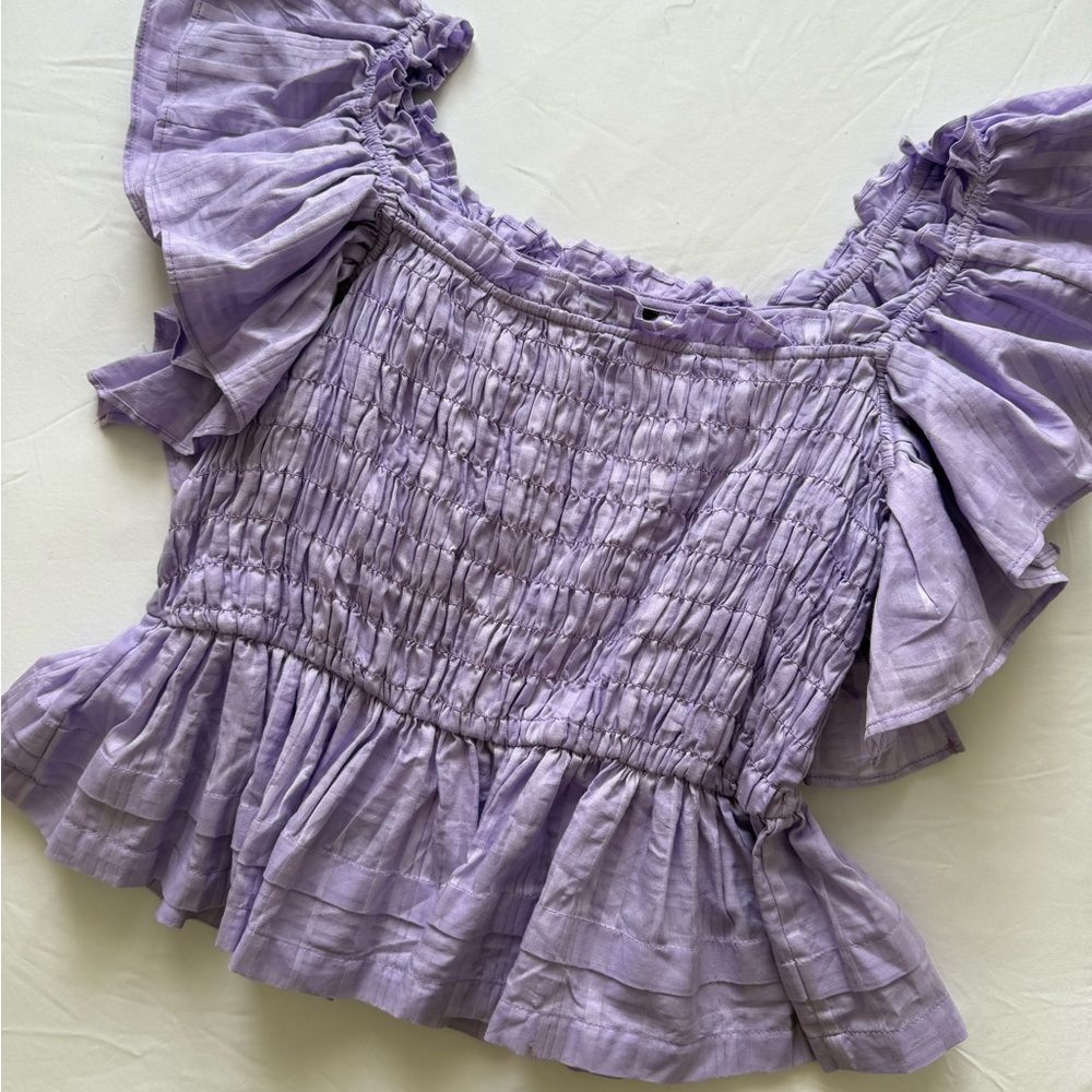 Banana Republic Purple Ruffle Top